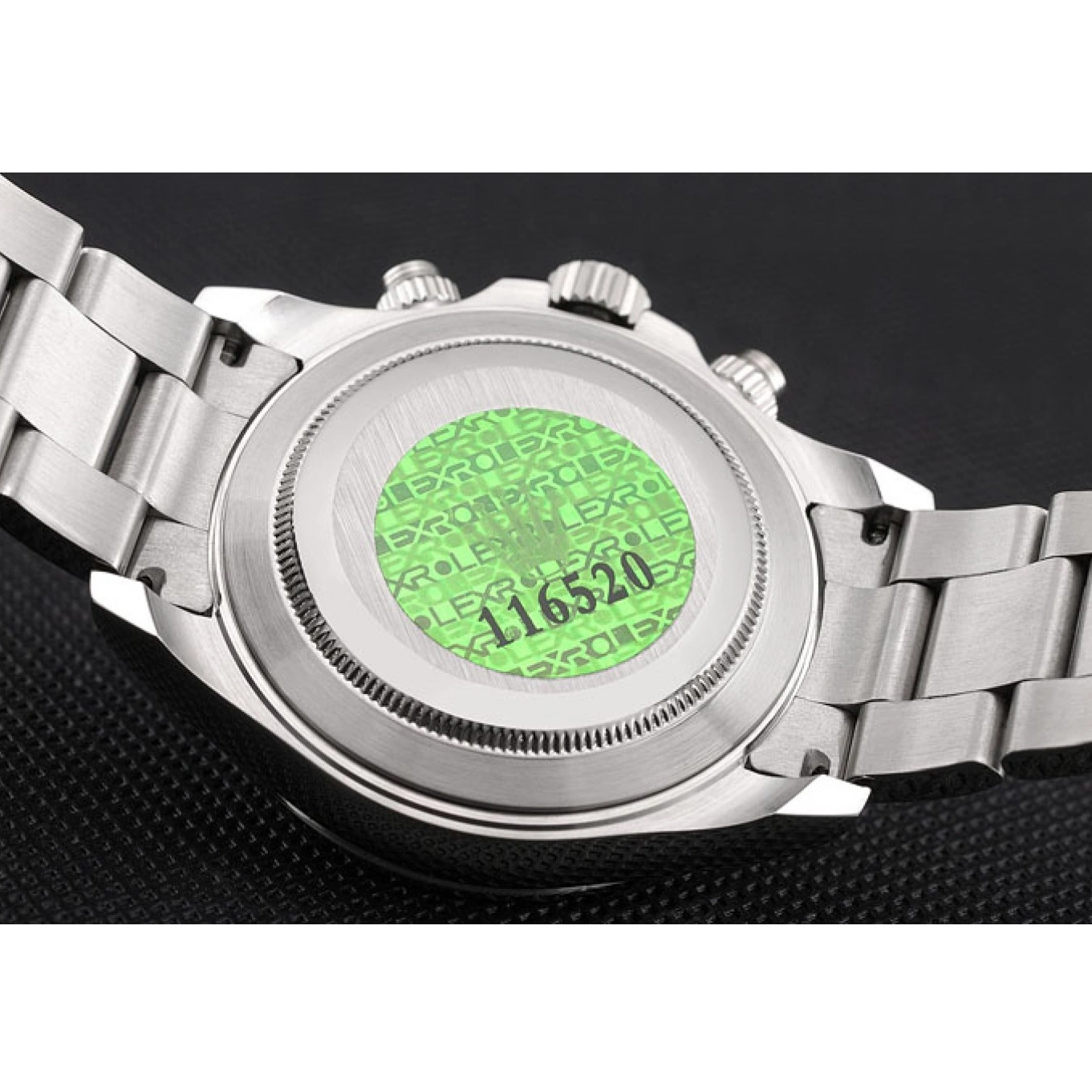 Aaa replica Daytona Dial Bracelet Steel Rolex 80296 Stainless Black Swiss 0608